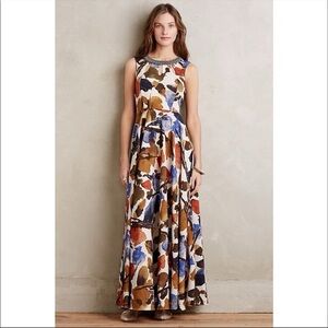 Anthropologie Ranna Gill Finola Skyfall Embellished Neckline Maxi Dress